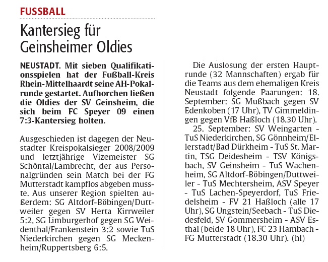 Rheinpfalz-Zeitungsbericht