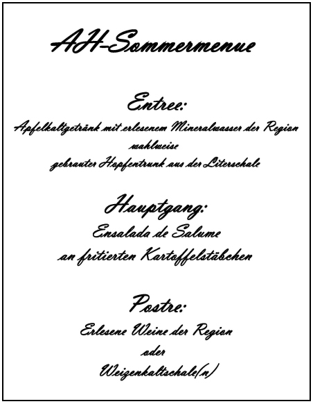 Mittwochsmenue von JJ